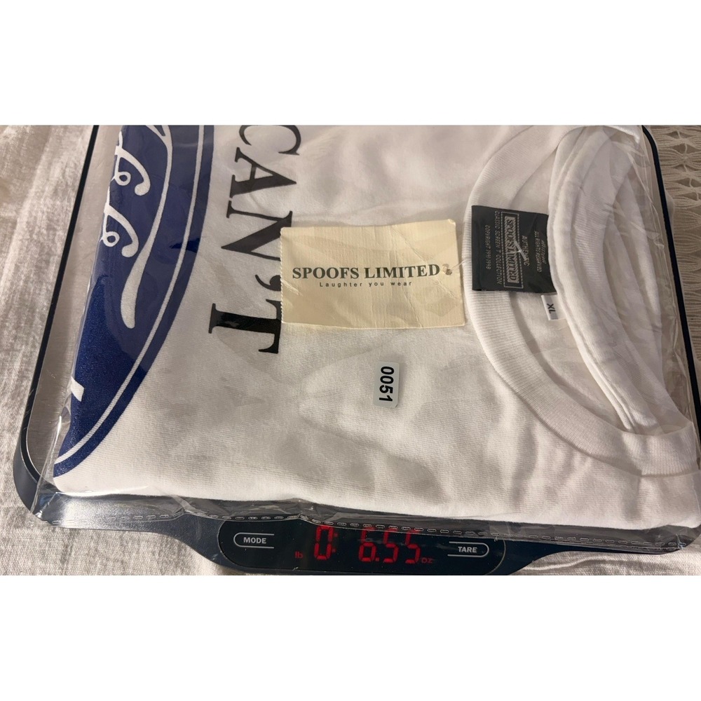 Vintage Can't Afford Lately Spoofs Limited White Short Sleeve Shirt Size XL NEW - Picture 9 of 9